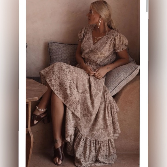 Spell & The Gypsy Lioness Cap Sleeve Blouse - Smoke Size XL LIKE NEW - Picture 6 of 8